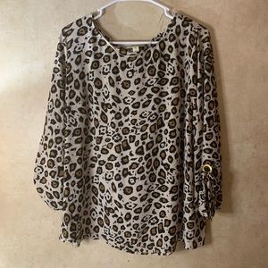 Dana Buchanan Leopard Print Blouse
